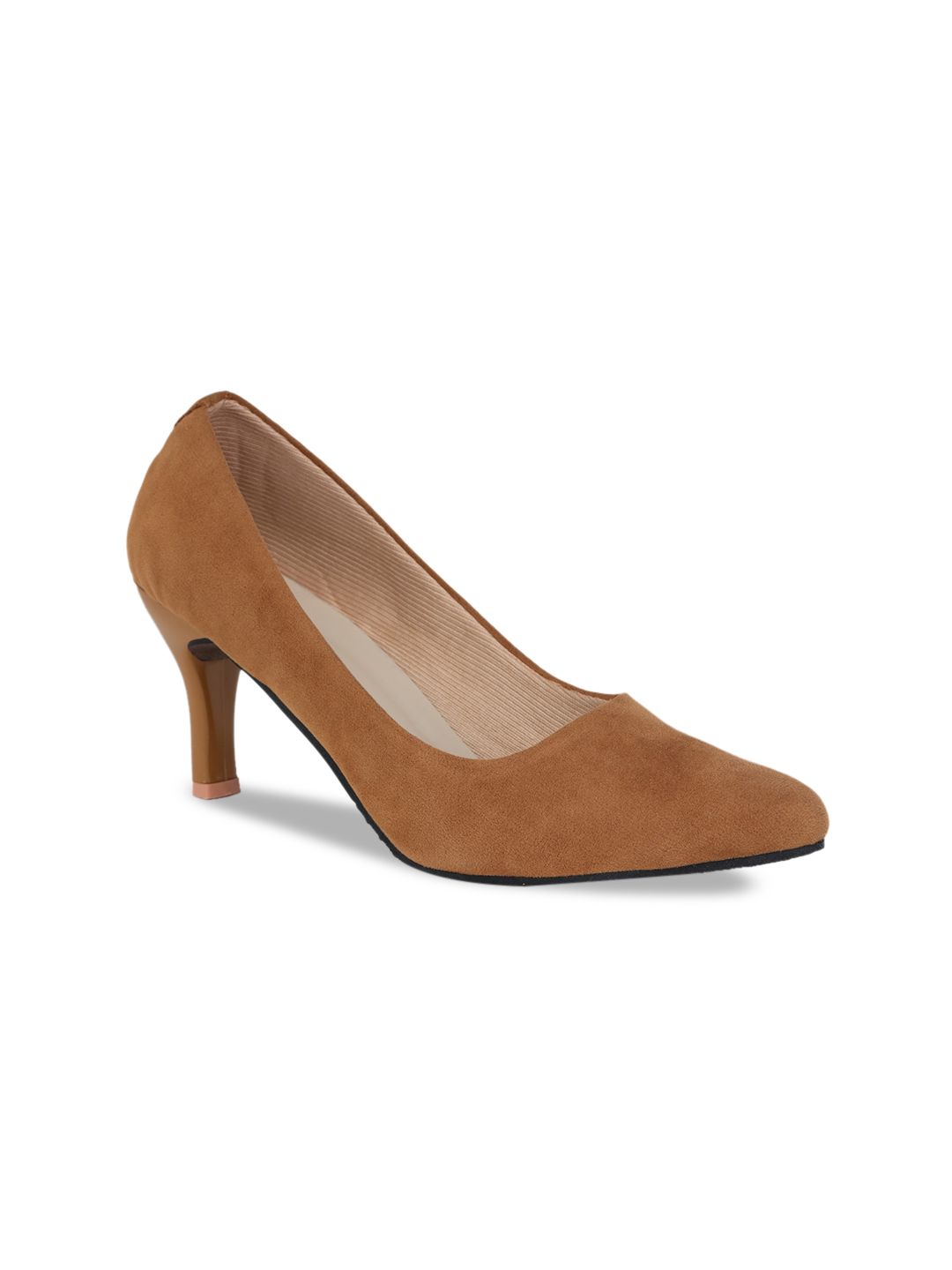 LONDON STEPS Women Brown Suede Finish Solid Pumps Price in India