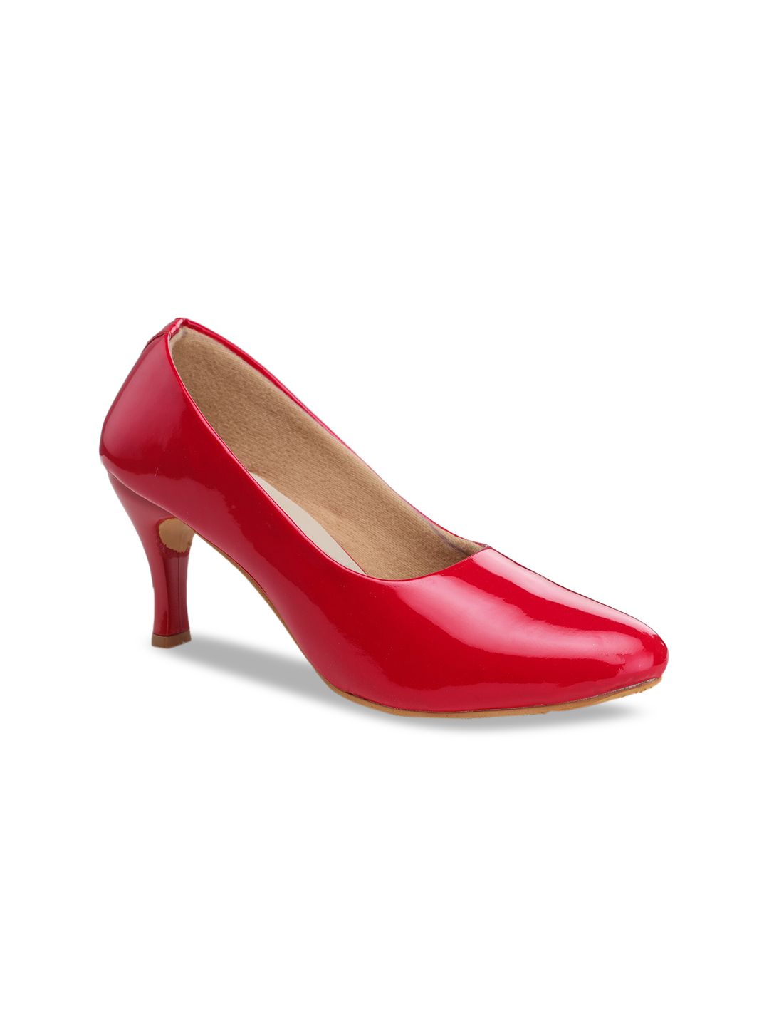 LONDON STEPS Women Red Solid Pumps Price in India