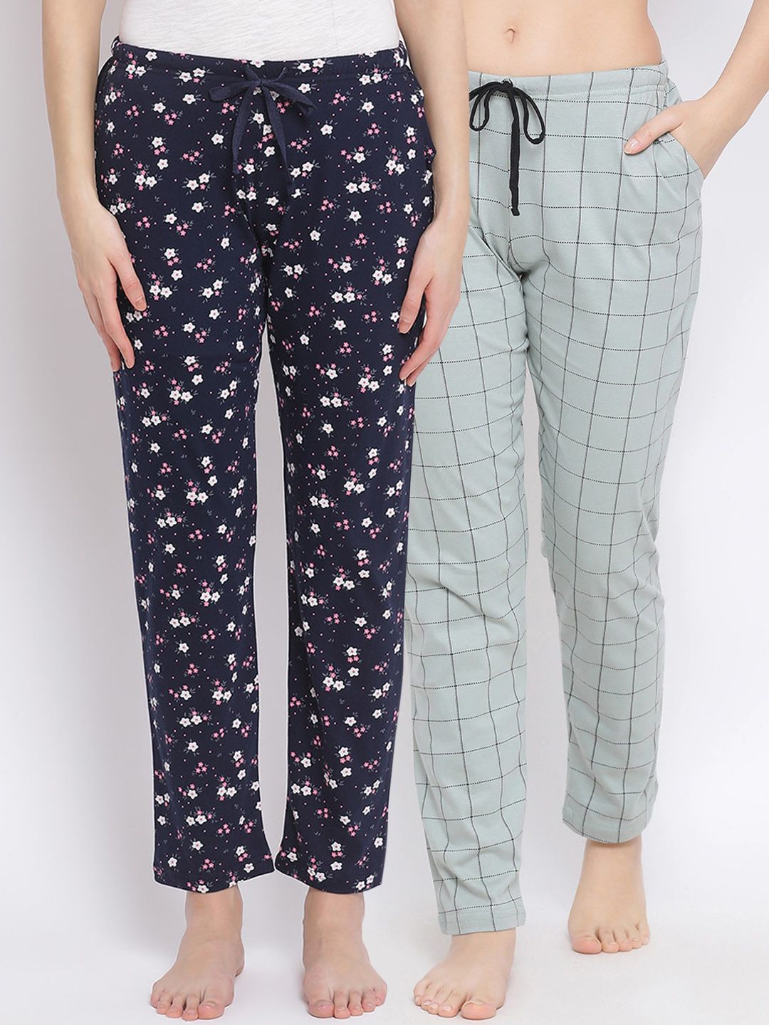 Kanvin Women Pack of 2 Pure Cotton Lounge Pants Price in India