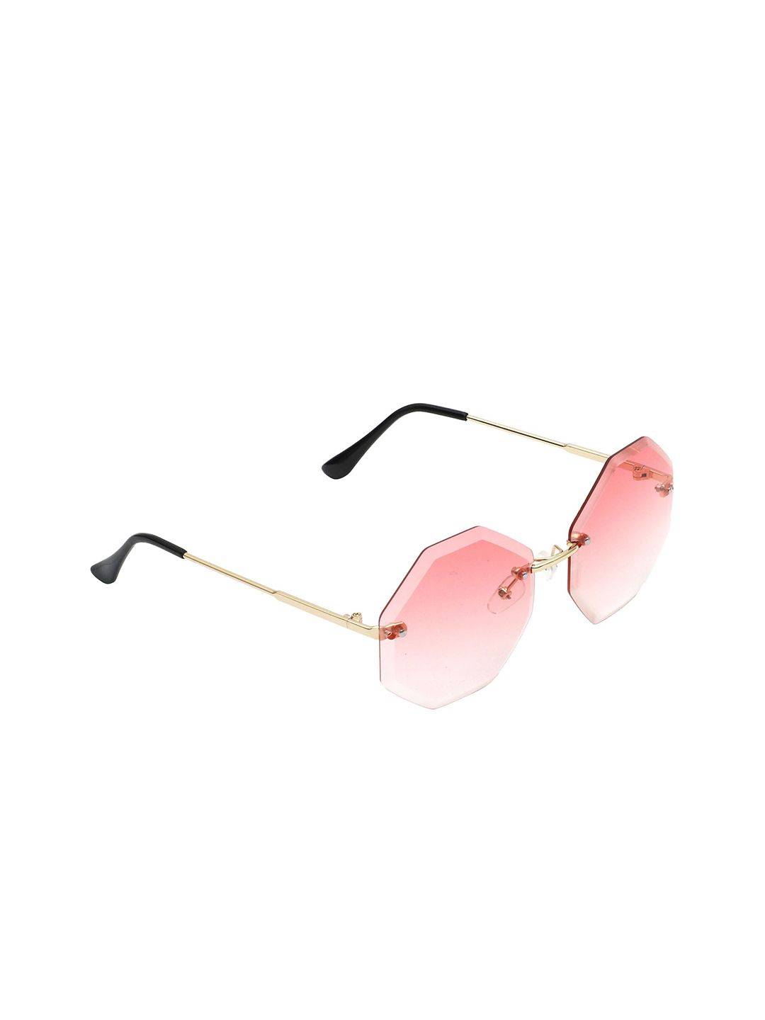 Floyd Women Pink Lens & Gold-Toned Round Sunglasses with UV Protected Lens RL3 Price in India