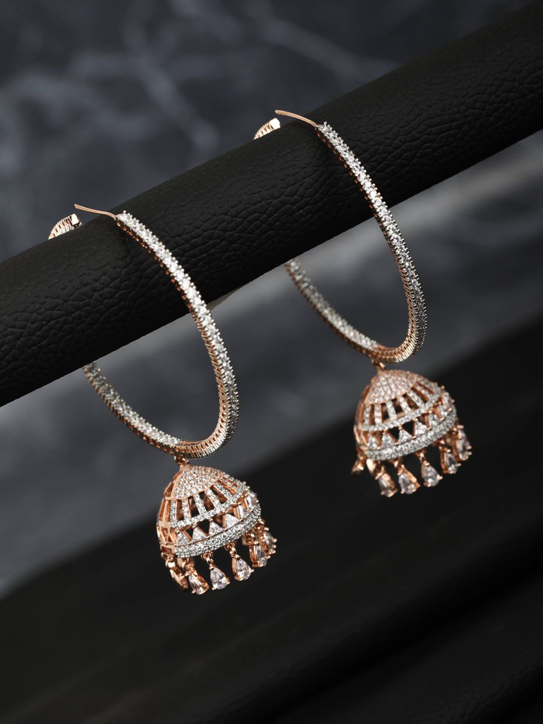 Priyaasi Rose Gold Contemporary Hoop Earrings Price in India