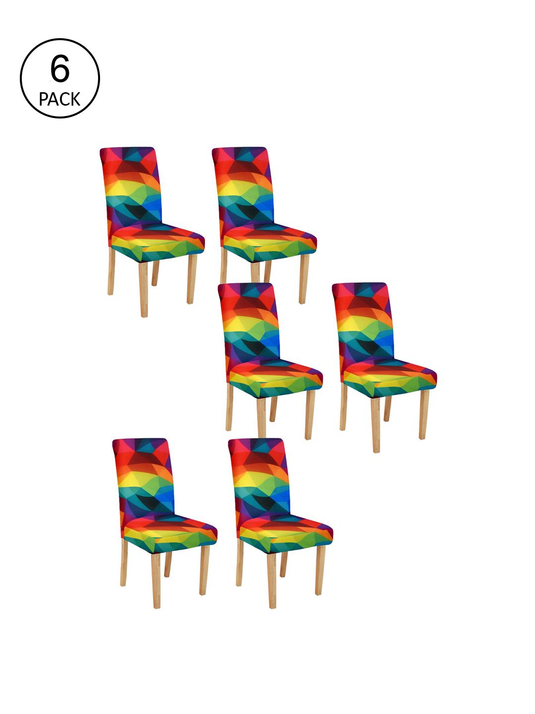 Cortina Set Of 6 Multicoloured Printed Chair Covers Price in India