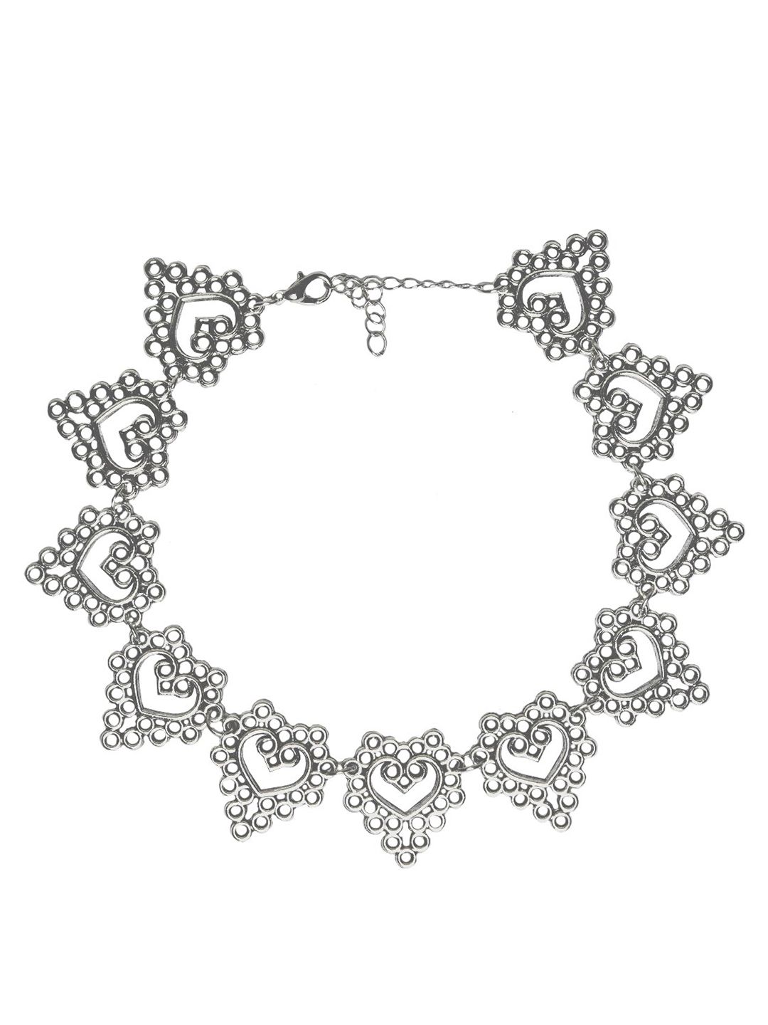 JOKER & WITCH Silver-Toned Alloy Silver-Plated Choker Necklace Price in India