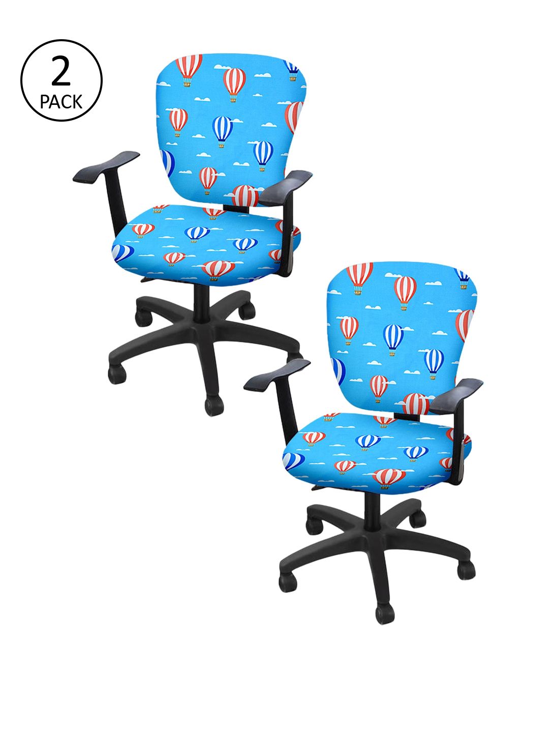 Cortina Set of 2 Blue & White Printed Chair Covers Price in India