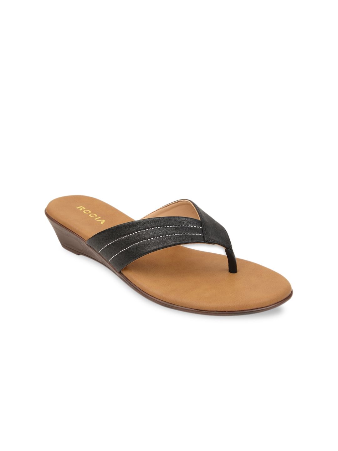 Rocia Women Black Solid Sandals Price in India