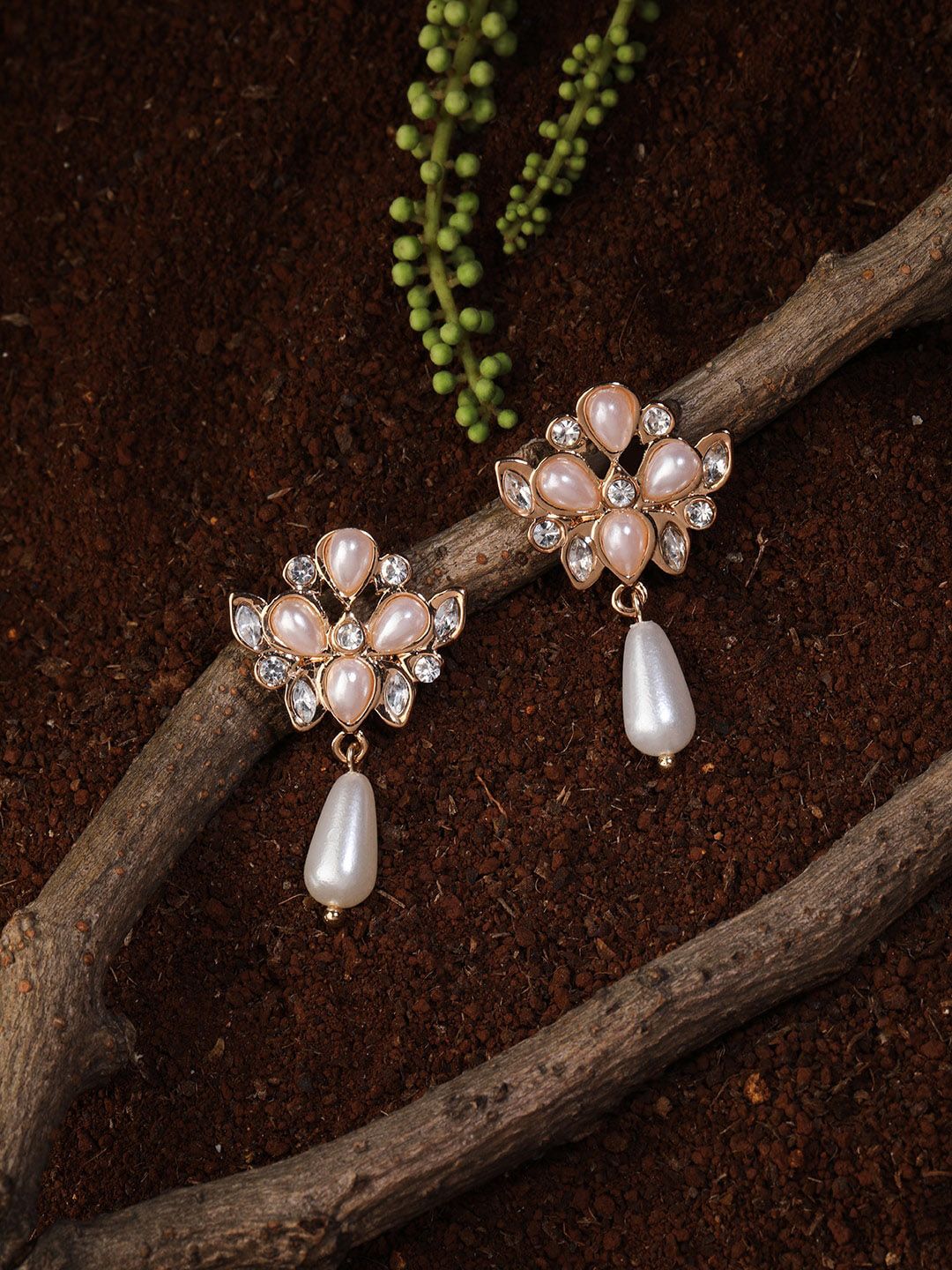 Accessorize Off-White Contemporary Drop Earrings Price in India