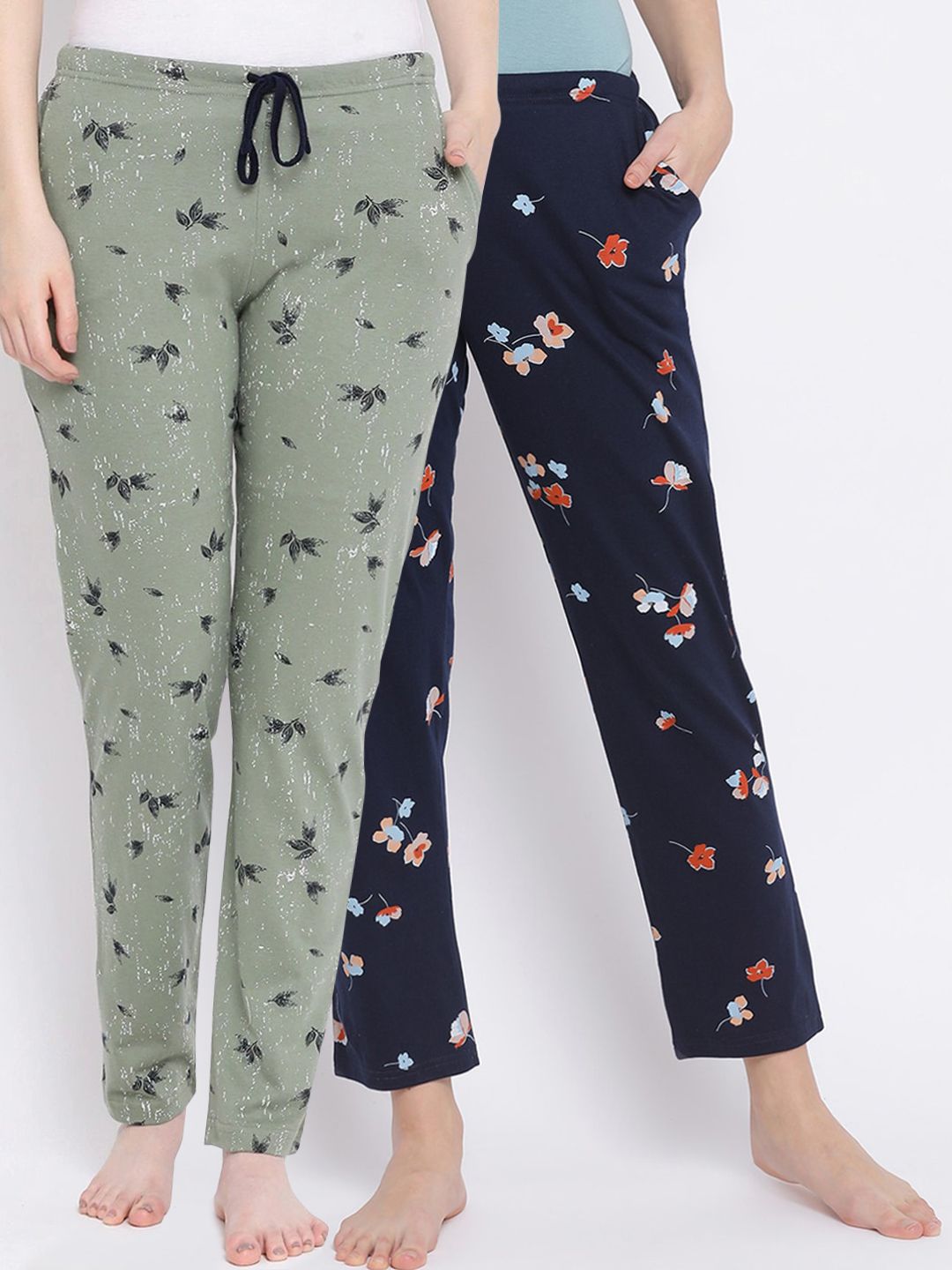 Kanvin Women Pack Of 2 Printed Cotton Lounge Pants Price in India