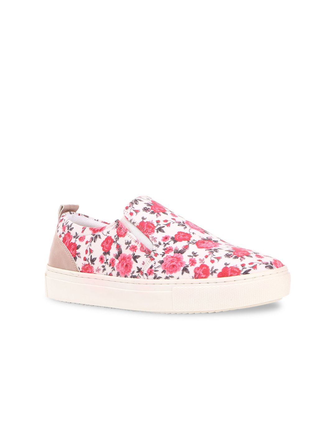 FOREVER 21 Women White Printed PU Slip-On Sneakers Price in India