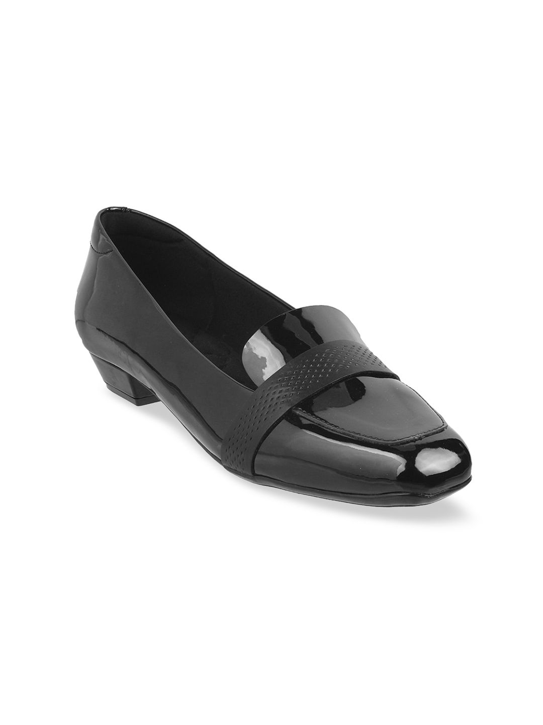 Mochi Women Black Solid Pumps Price in India