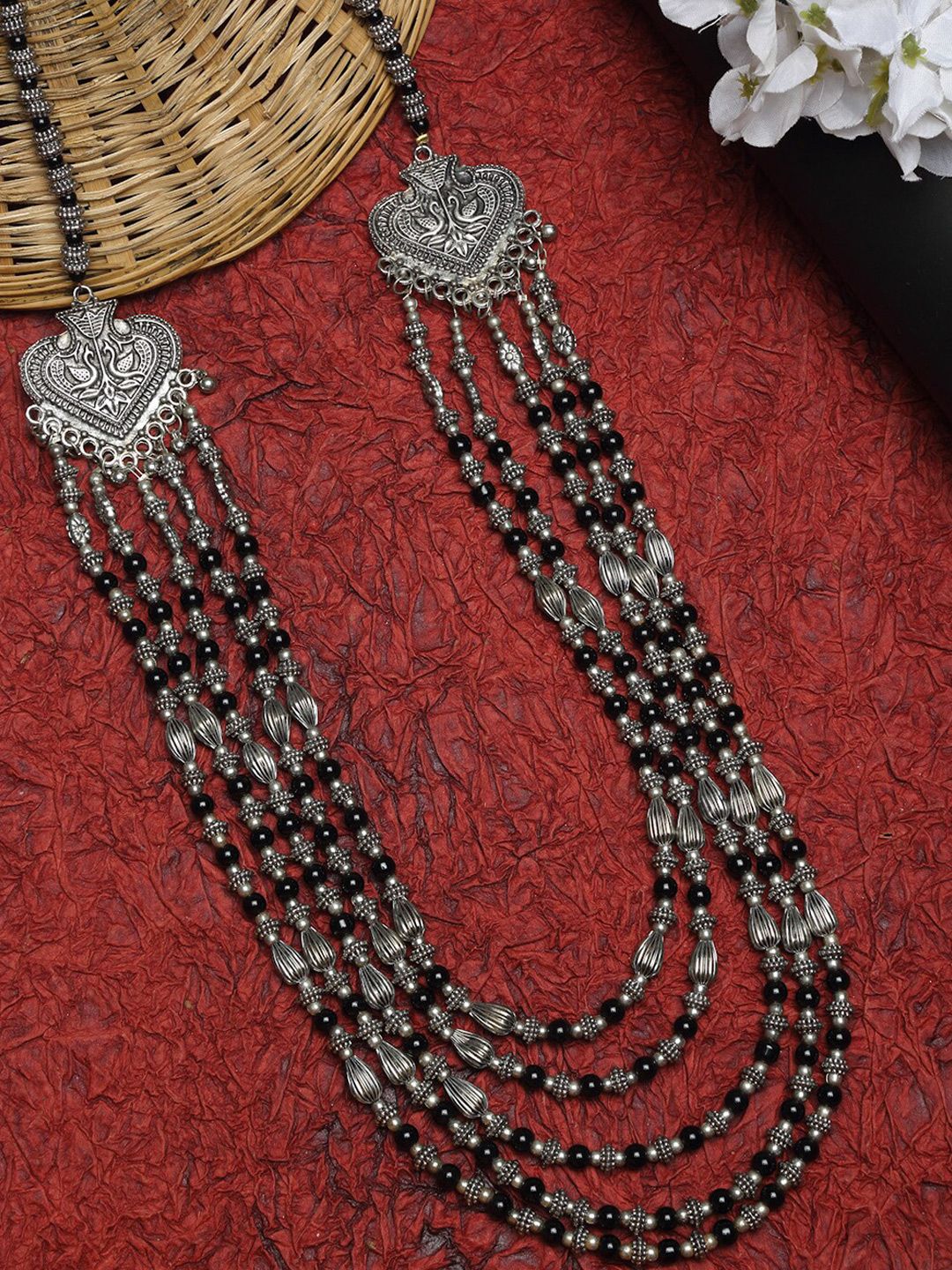 NEUDIS Silver-Toned Rhodium-Plated Necklace Price in India