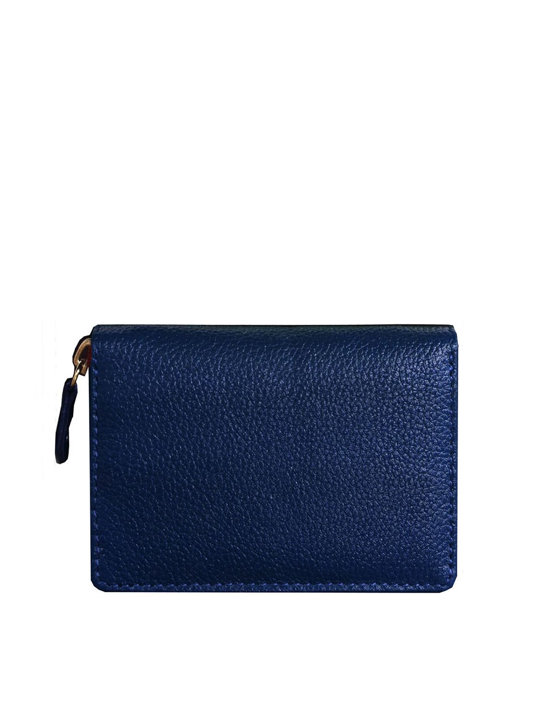 ABYS Unisex Blue Solid Leather Blue Credit Card Holder Price in India