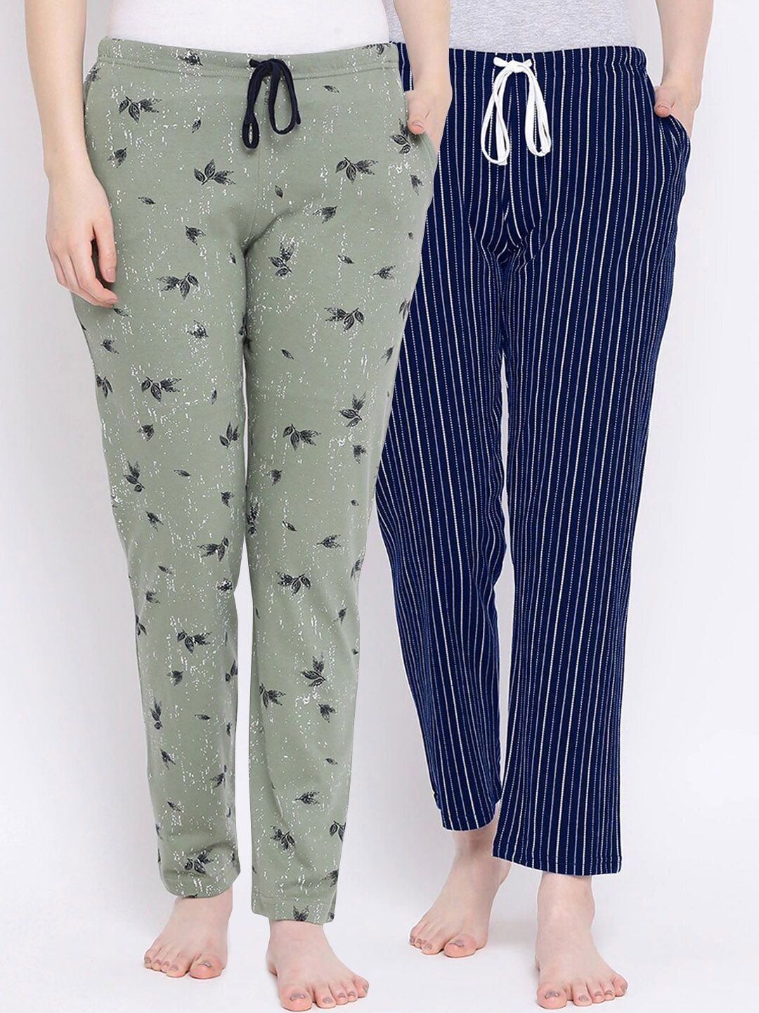 Kanvin Women Pack of 2 Printed Pure Cotton Lounge Pants Price in India