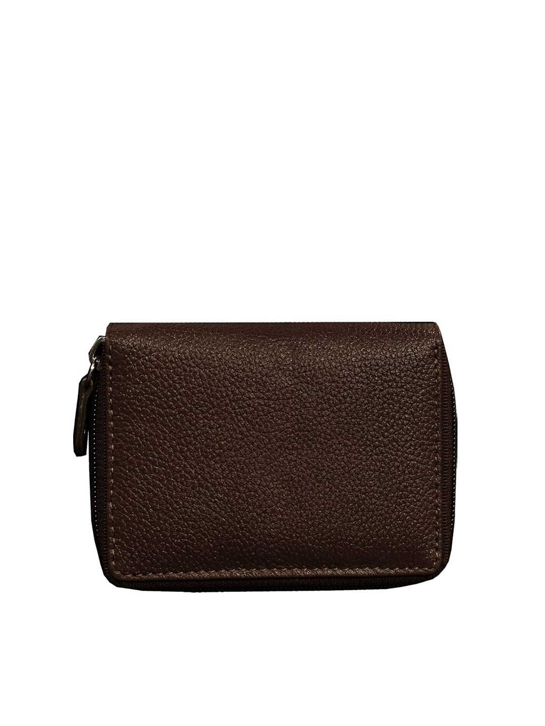 ABYS Unisex Coffee Brown Textured Zip Around Wallet Price in India