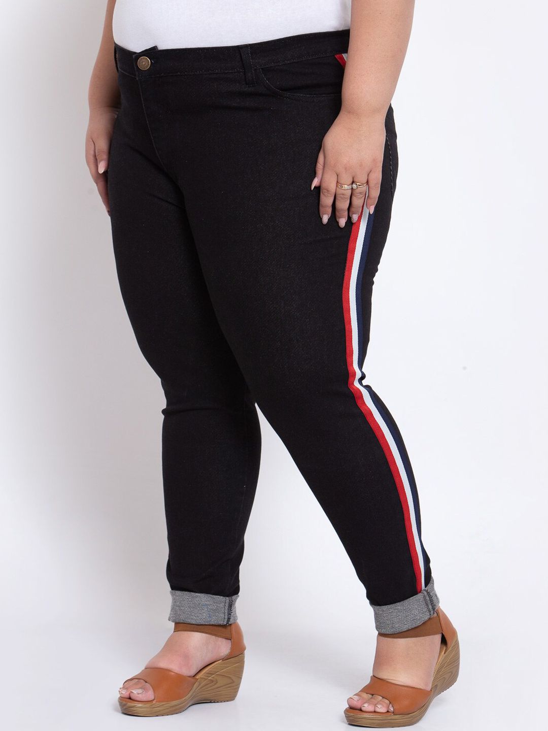 plusS Women Black Jeans Price in India