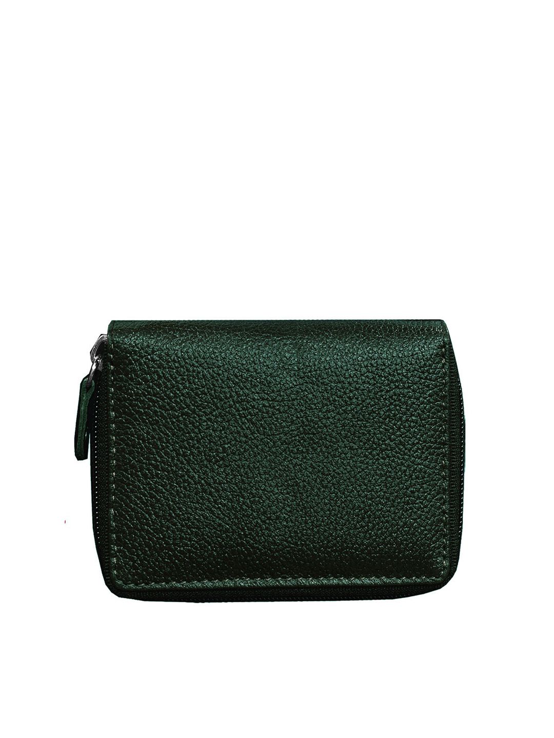 ABYS Unisex Green Textured Leather Zip Around Wallet Price in India