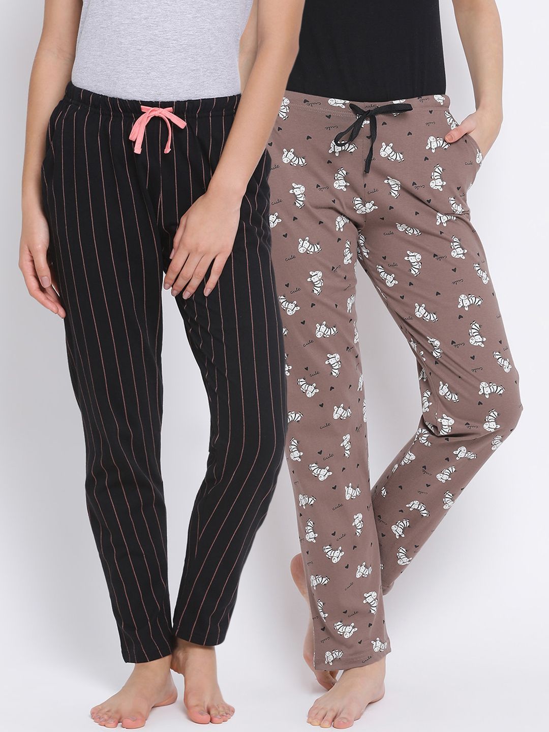 Kanvin Women Pack of 2 Pure Cotton Lounge Pants Price in India