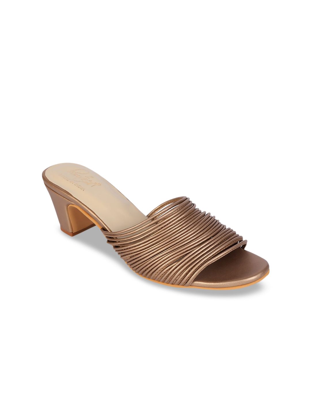 Bowtoes Women Bronze-Toned Solid Sandals Price in India