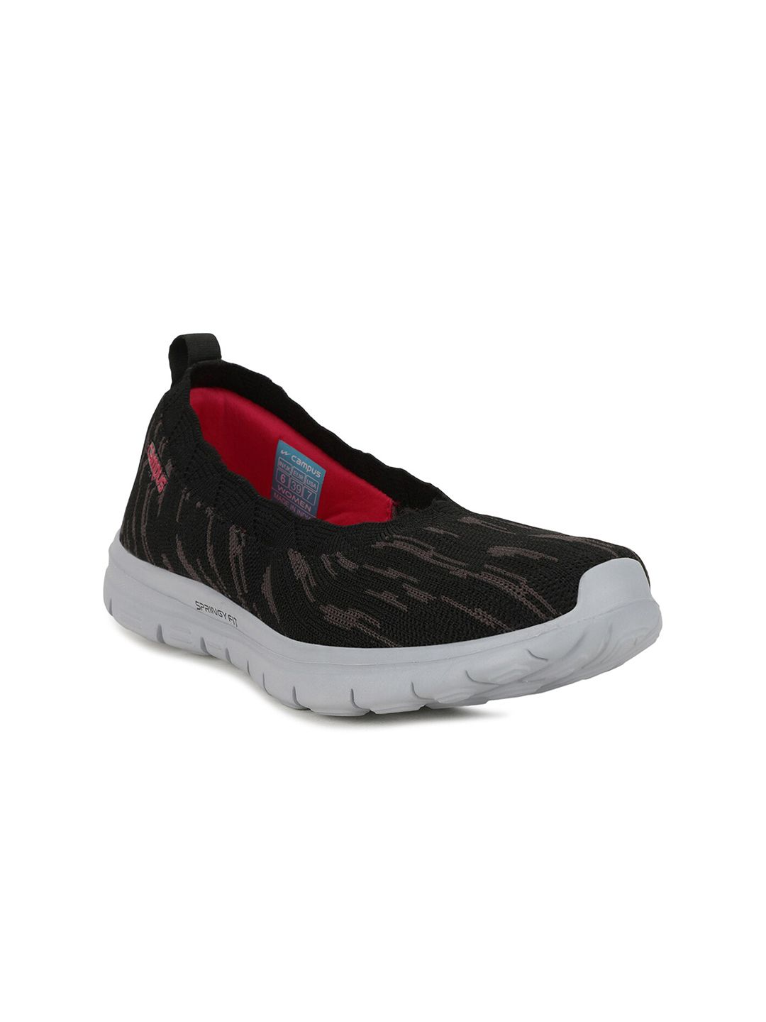 Campus Women Black Mesh Running Shoes Price in India