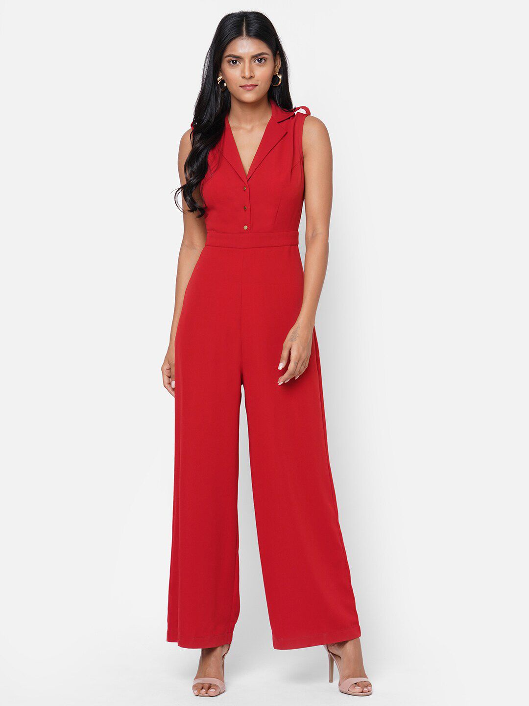 20Dresses Women Red Solid Basic Jumpsuit Price in India