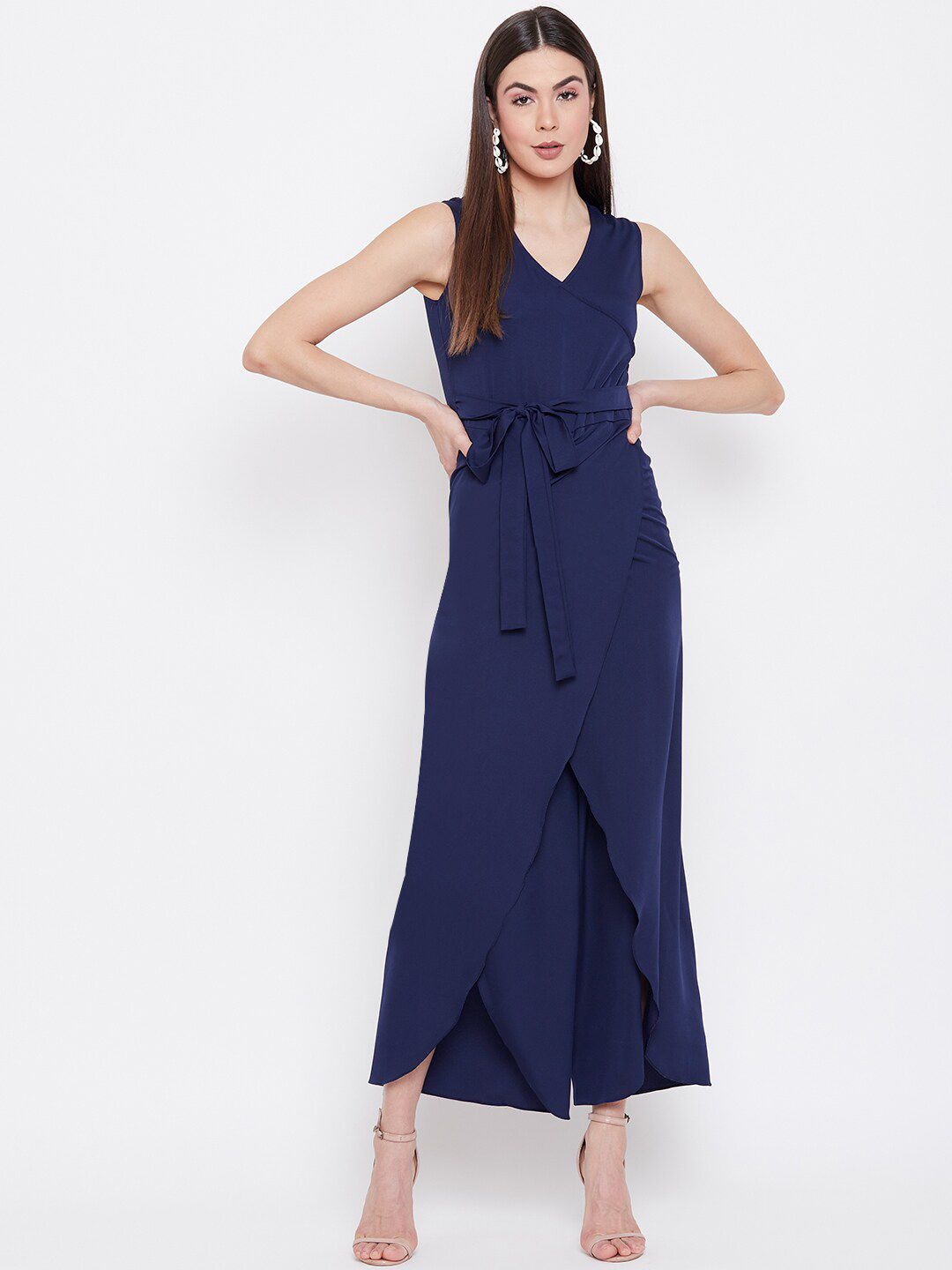 Uptownie Lite Women Blue Solid Basic Jumpsuit Price in India