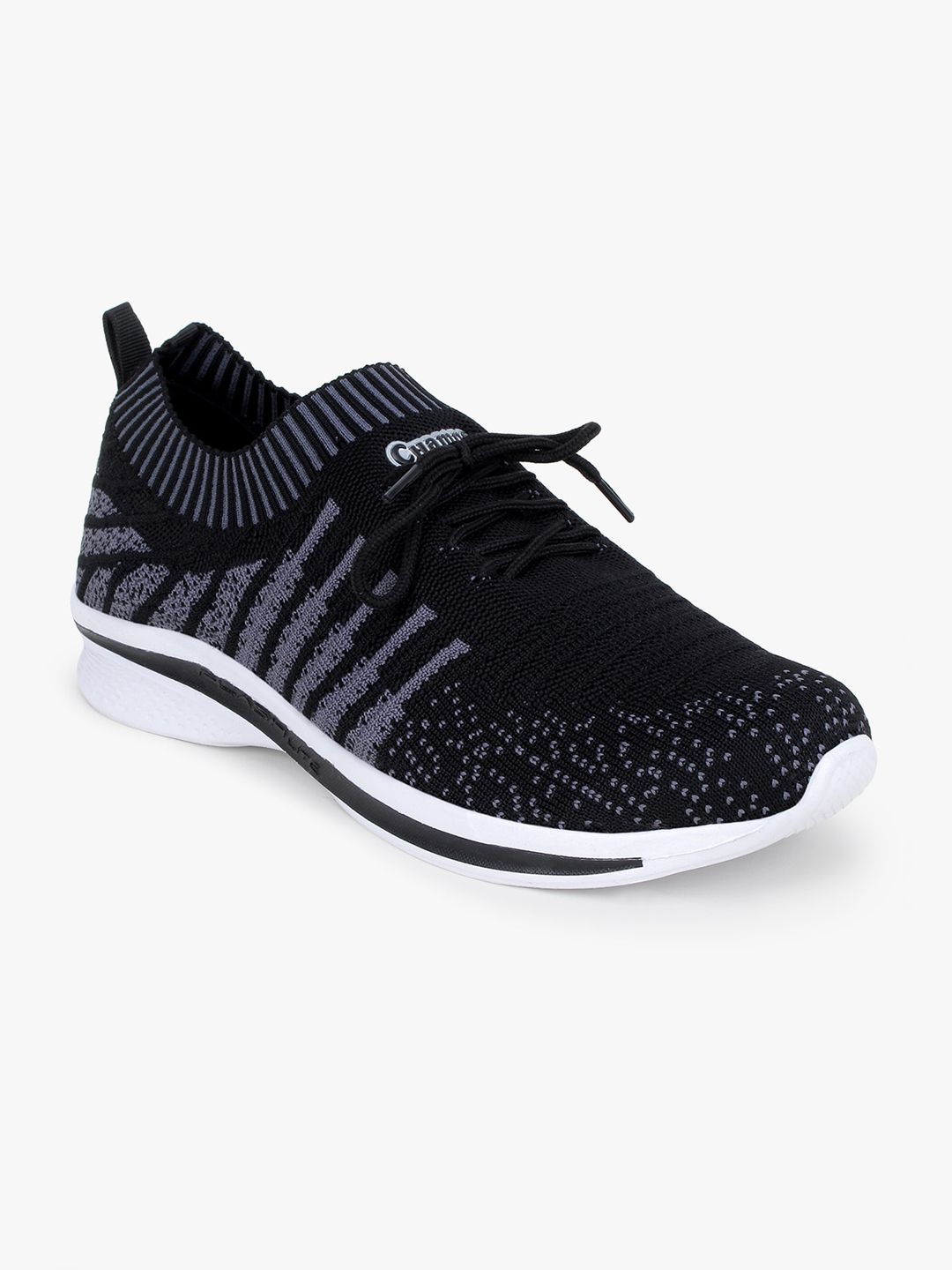 Champs Men Black Woven Design Sneakers