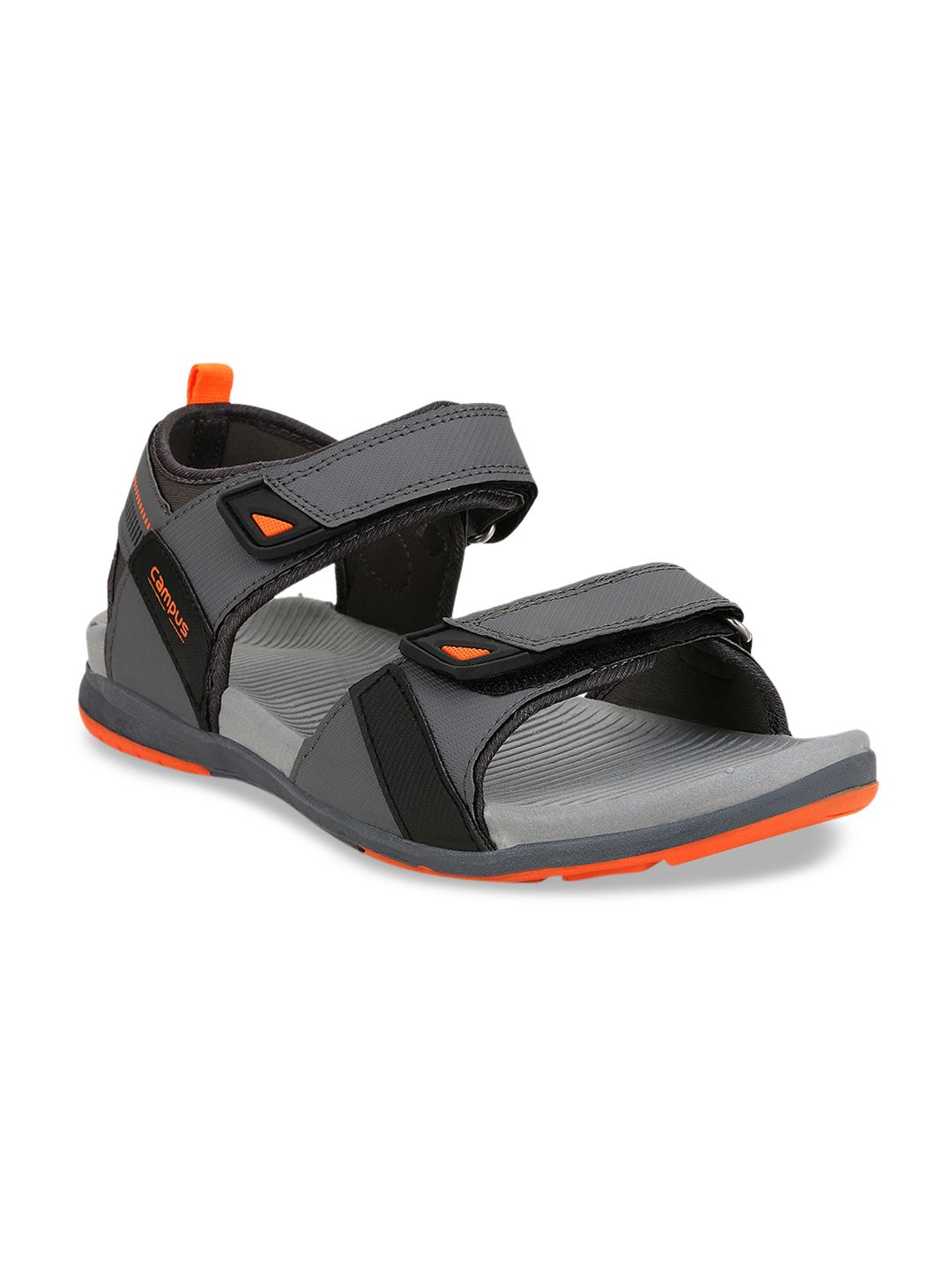 Campus Men Grey Solid Sports Sandals