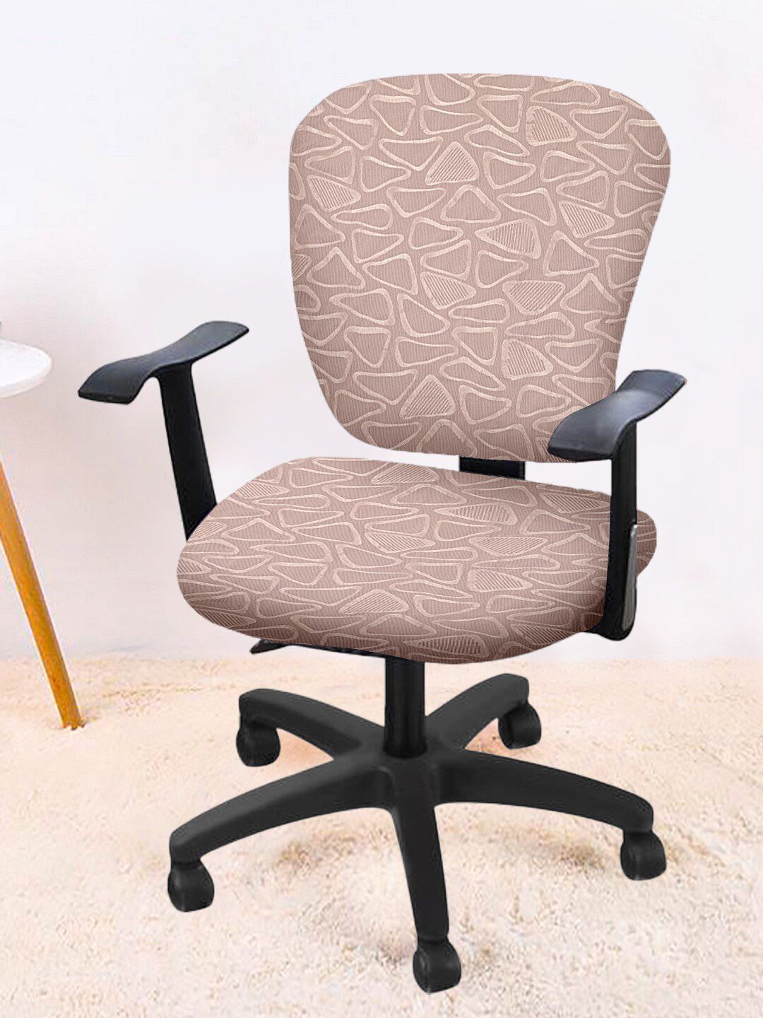 Cortina Set Of 6 Beige Geometric Printed Chair Covers Price in India