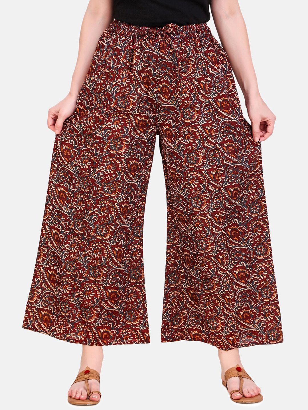 Aawari Women Multicoloured Regular Fit Printed Parallel Trousers Price in India