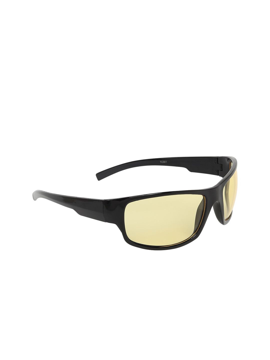 CRIBA Unisex Yellow UV Protected Lens & Black Sports Sunglasses ND_YELLOW_01 Price in India