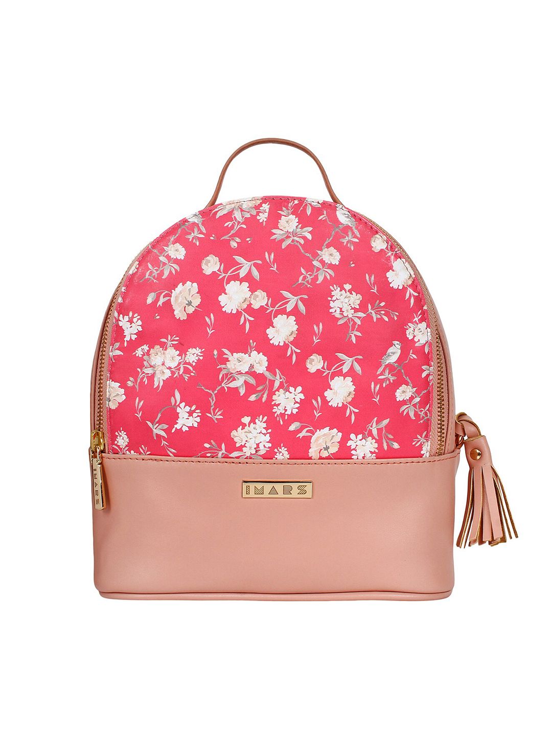 IMARS Women Pink & White Printed Backpacks Price in India