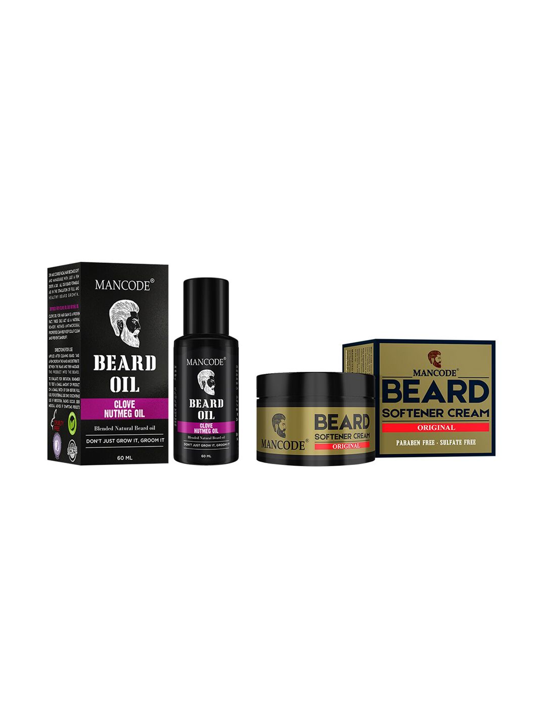 MANCODE Set of 2 Beard Oil & Beard Softening Cream Original