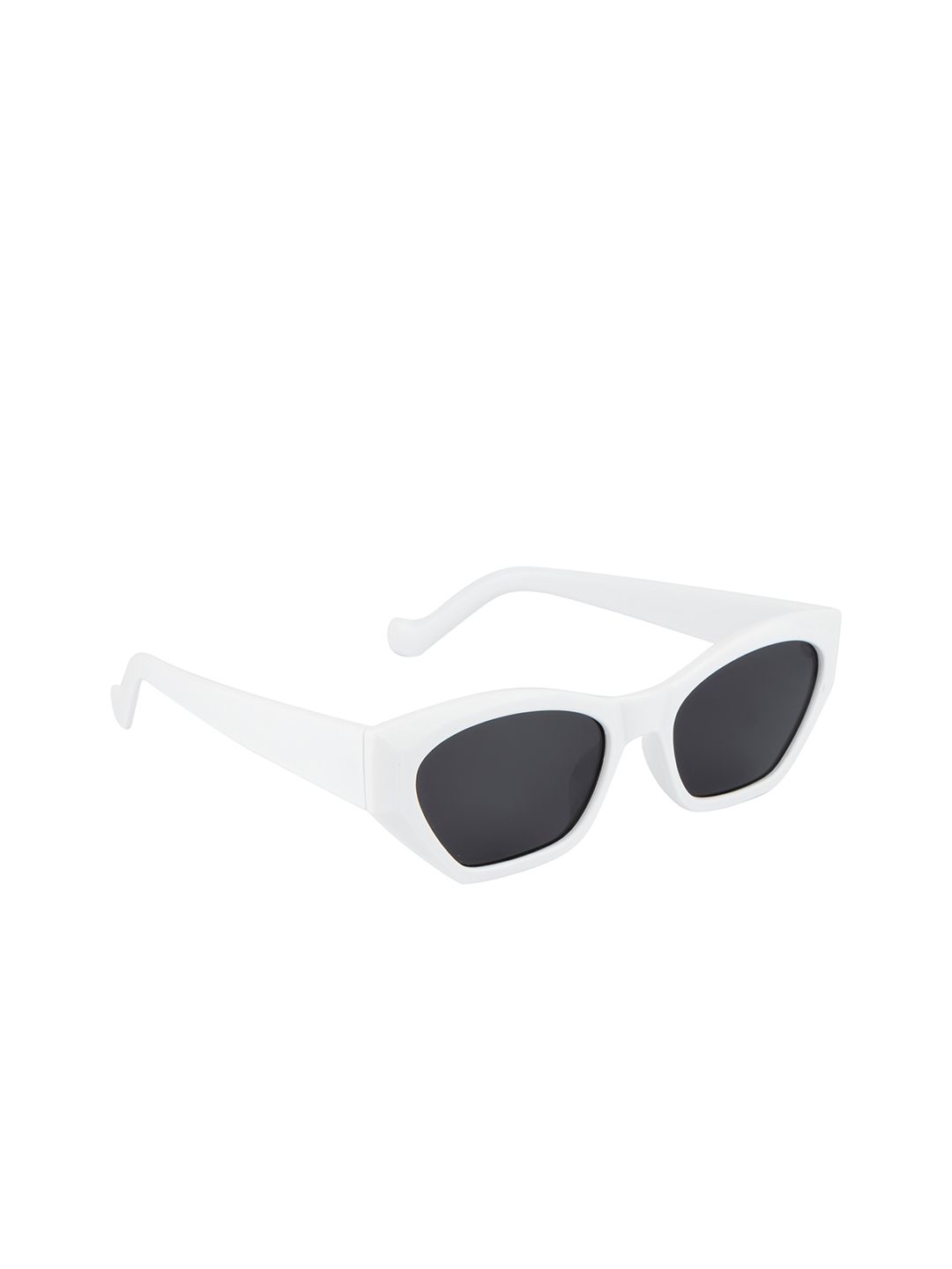 Ted Smith Women Grey Lens & White Cateye Sunglasses with UV Protected Lens TS-IPEARLS Price in India