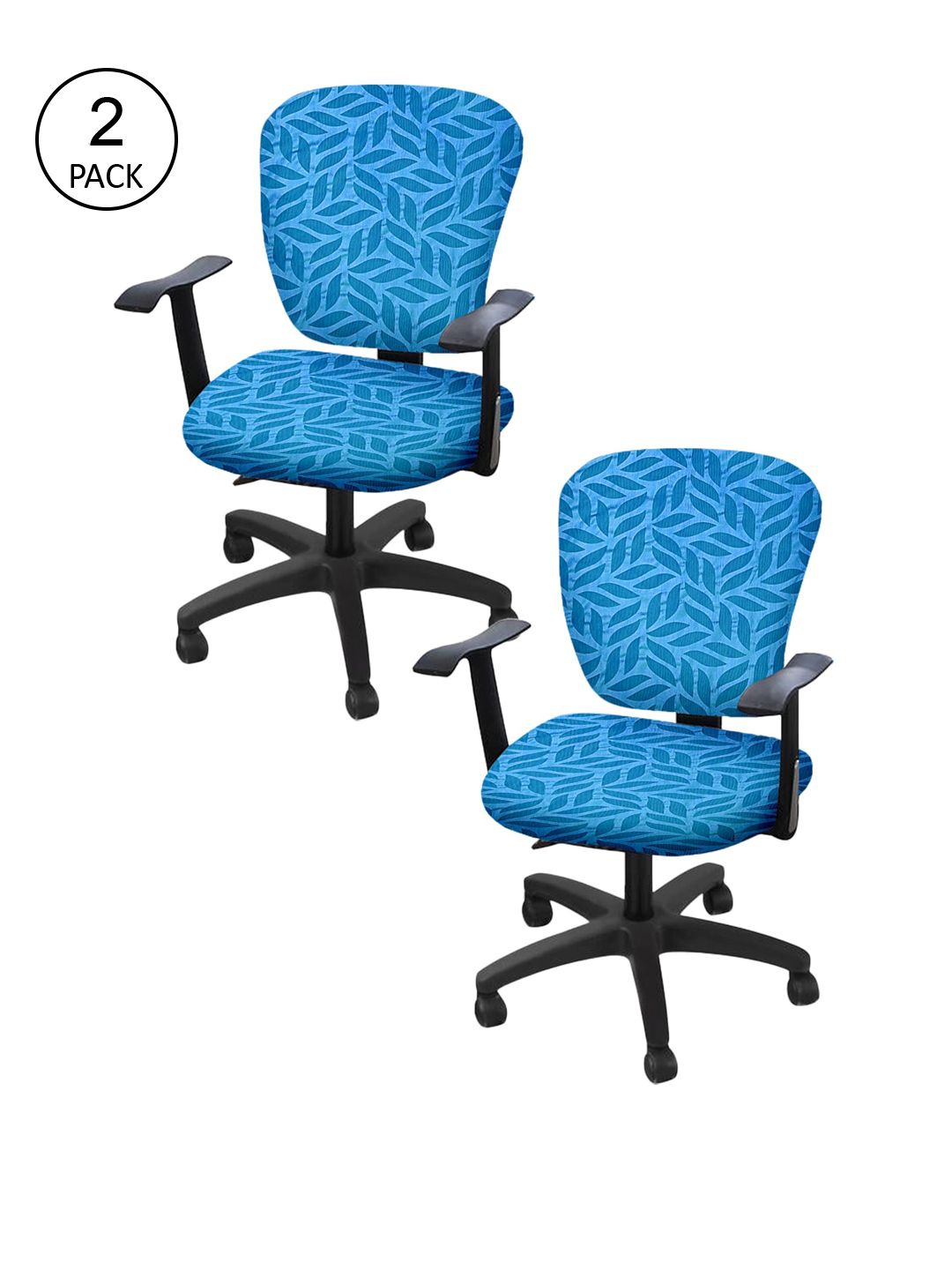 Cortina Set Of 6 Blue Printed Chair Covers Price in India