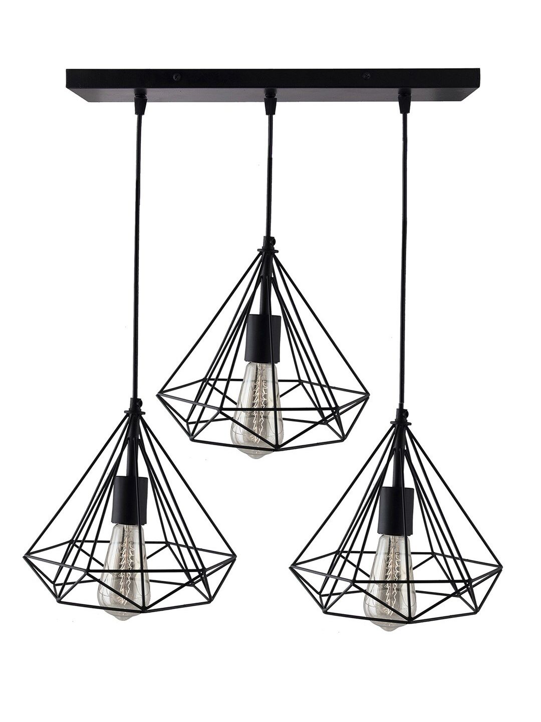 MFD HOME FURNISHING Black & Transparent Self Design Quirky Cluster Light Price in India