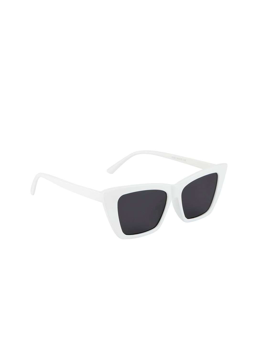 Ted Smith Women Grey Lens & White Cateye Sunglasses with UV Protected Lens Price in India