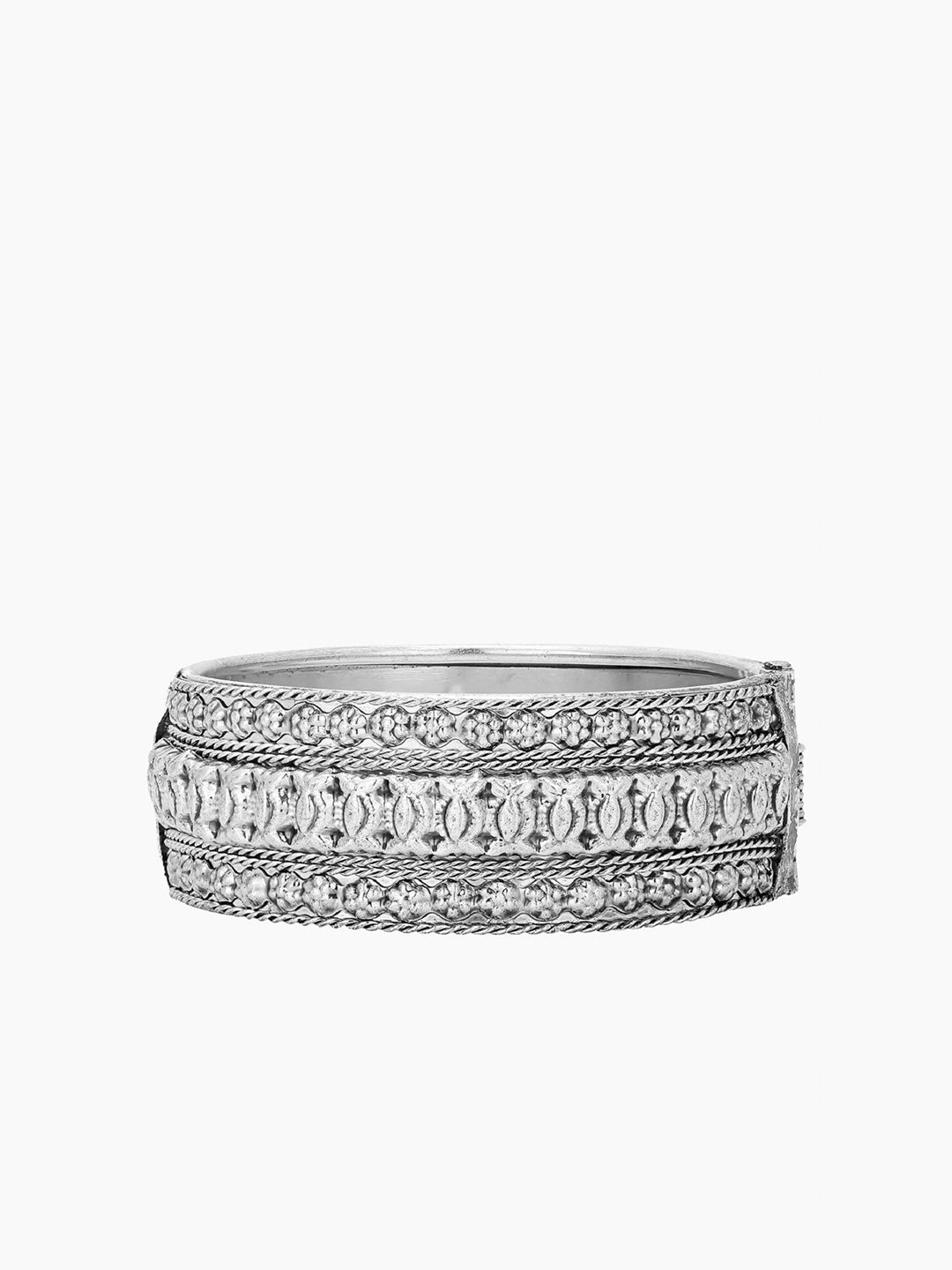 Adwitiya Collection Silver-Plated Oxidised Cuff Bracelet Price in India