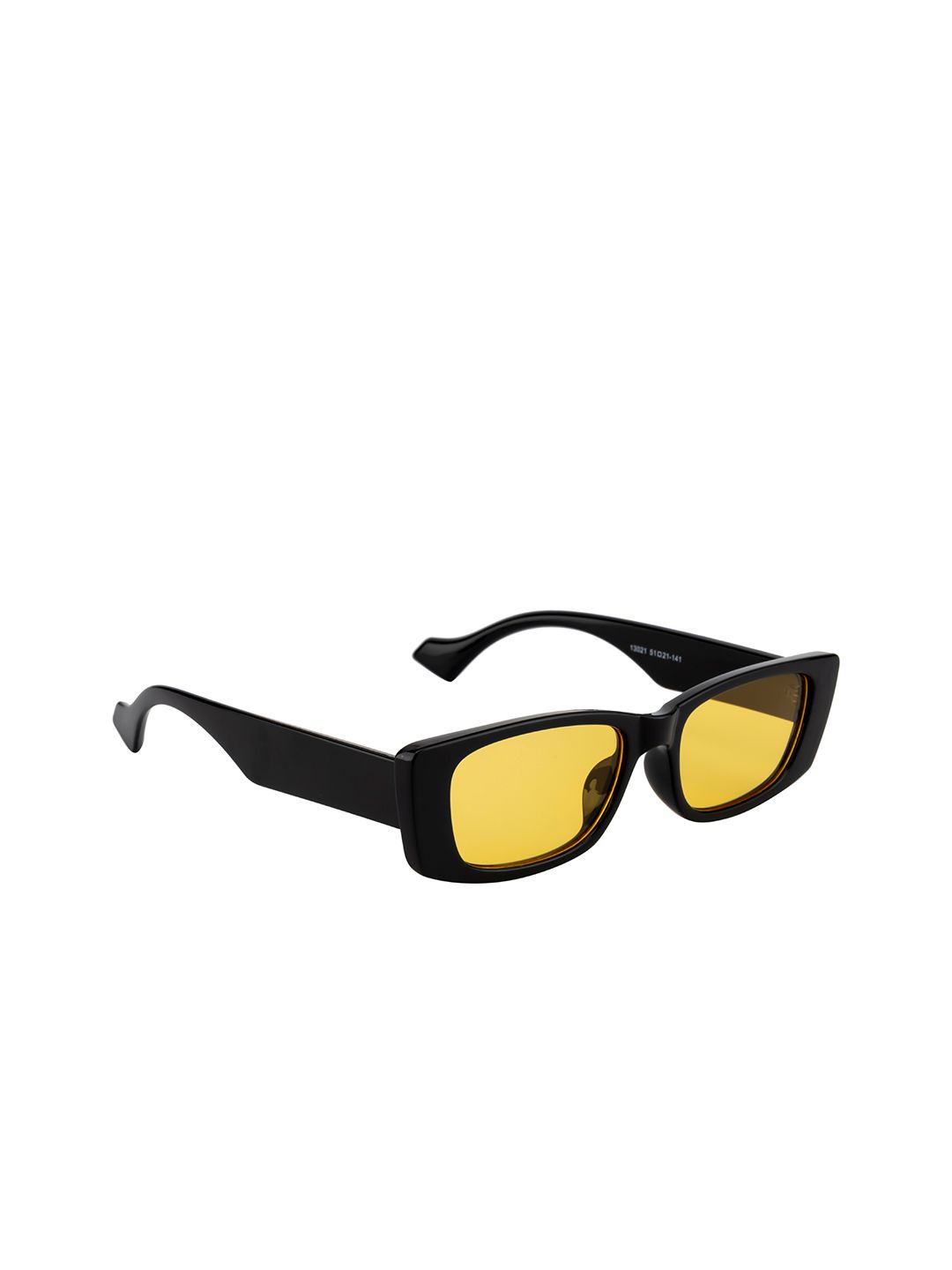 Ted Smith Yellow Lens & Black Rectangle Sunglasses with UV Protected Lens Price in India