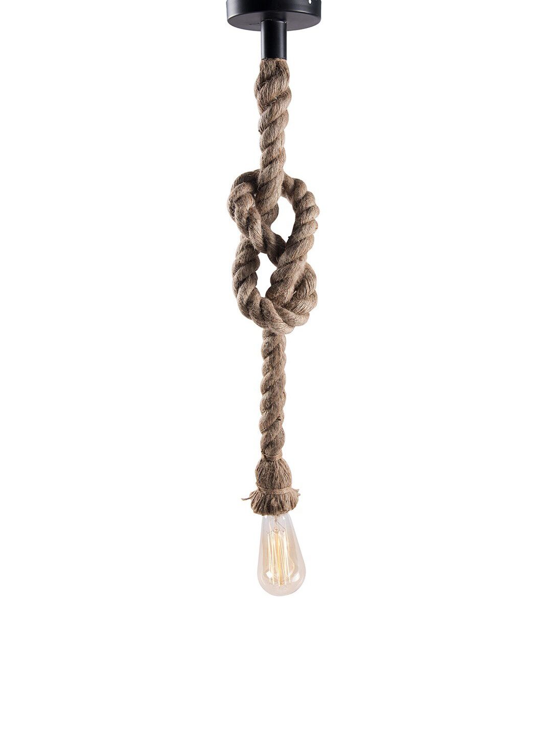 MFD HOME FURNISHING Brown & Black Self Design Quirky Rope Light Price in India