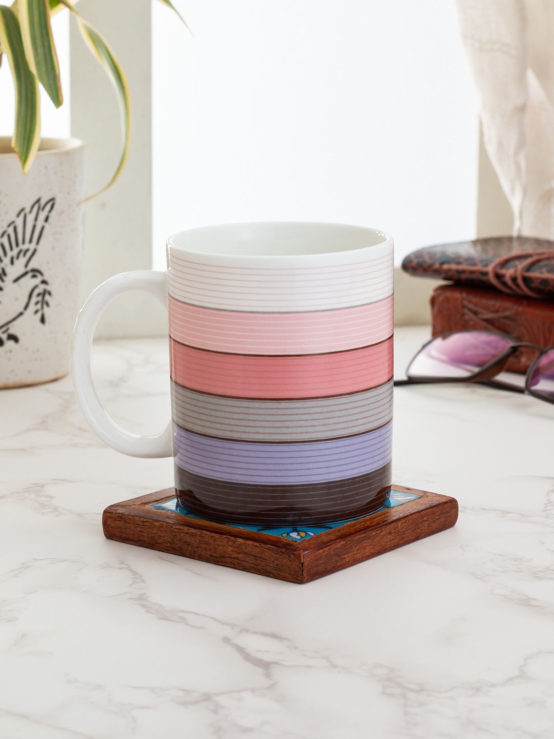 CLAY CRAFT Multicoloured Printed Ceramic Mugs Set Price in India