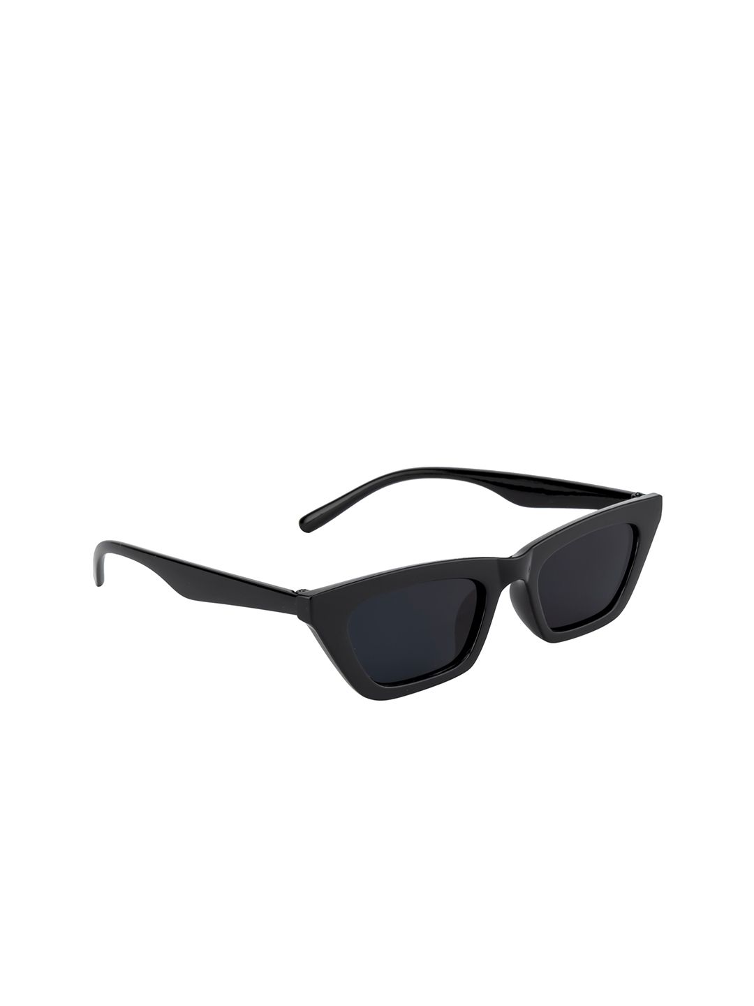 Ted Smith Women Grey Rectangle UV Protected Sunglasses TS-ALLBLK_BLK Price in India