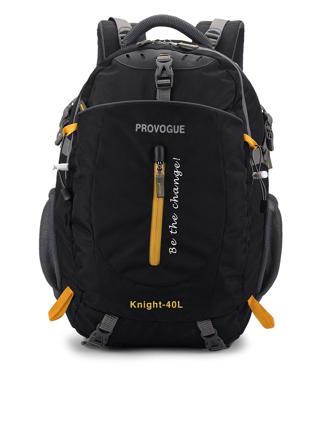 Provogue Unisex Black & Yellow Backpack with Hip Strap & Rain Cover Price in India
