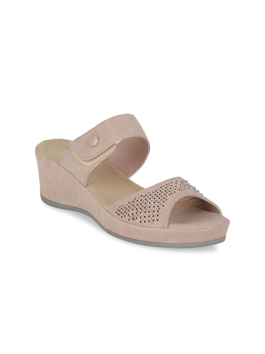 Bata Women Pink Embellished Peep Toes Price in India