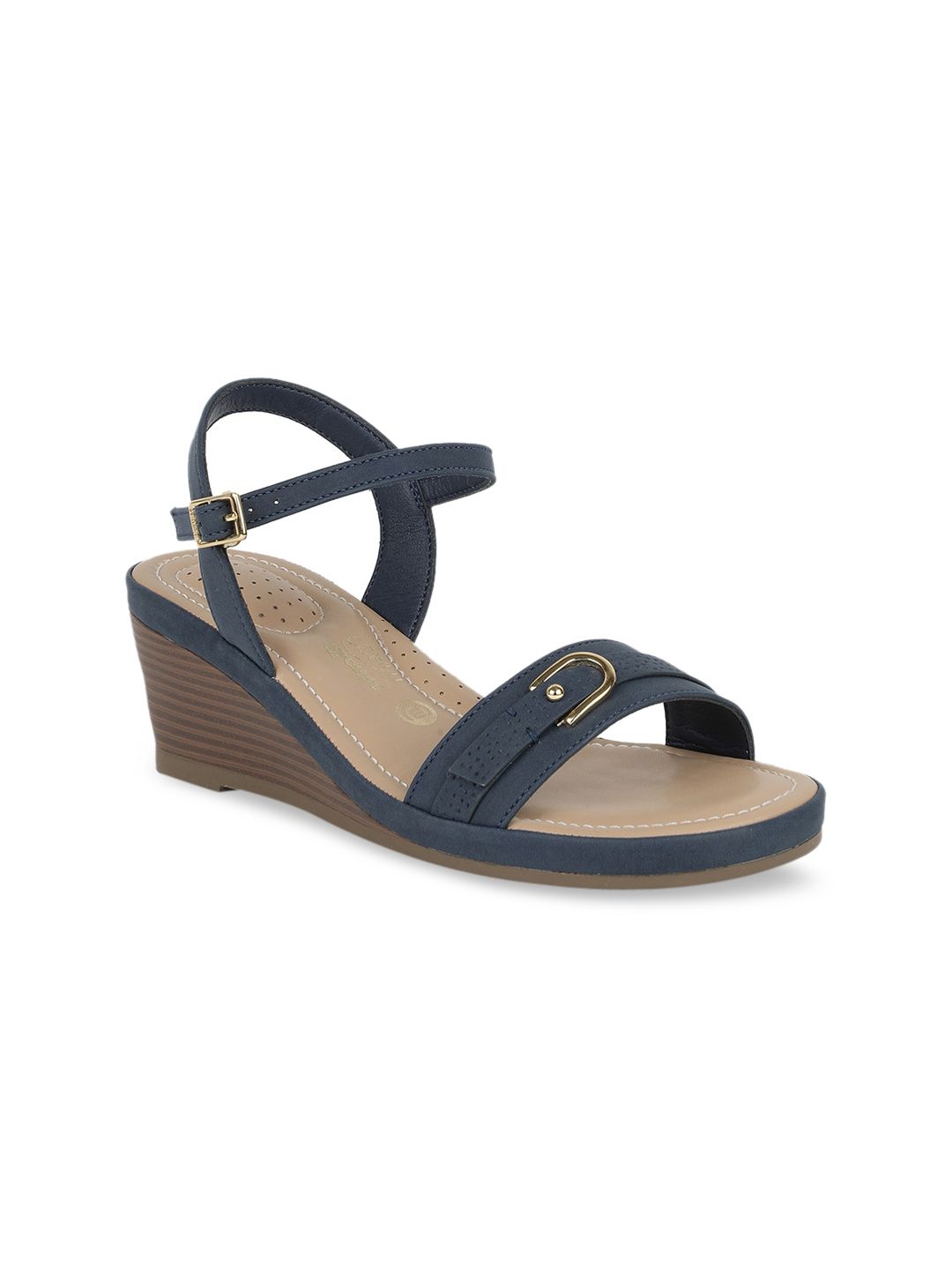 Bata Women Navy Blue Solid Sandals Price in India