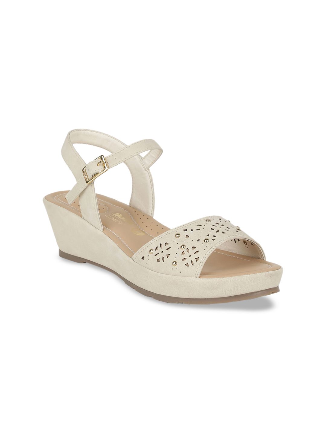Bata Women White Embellished Sandals Price in India