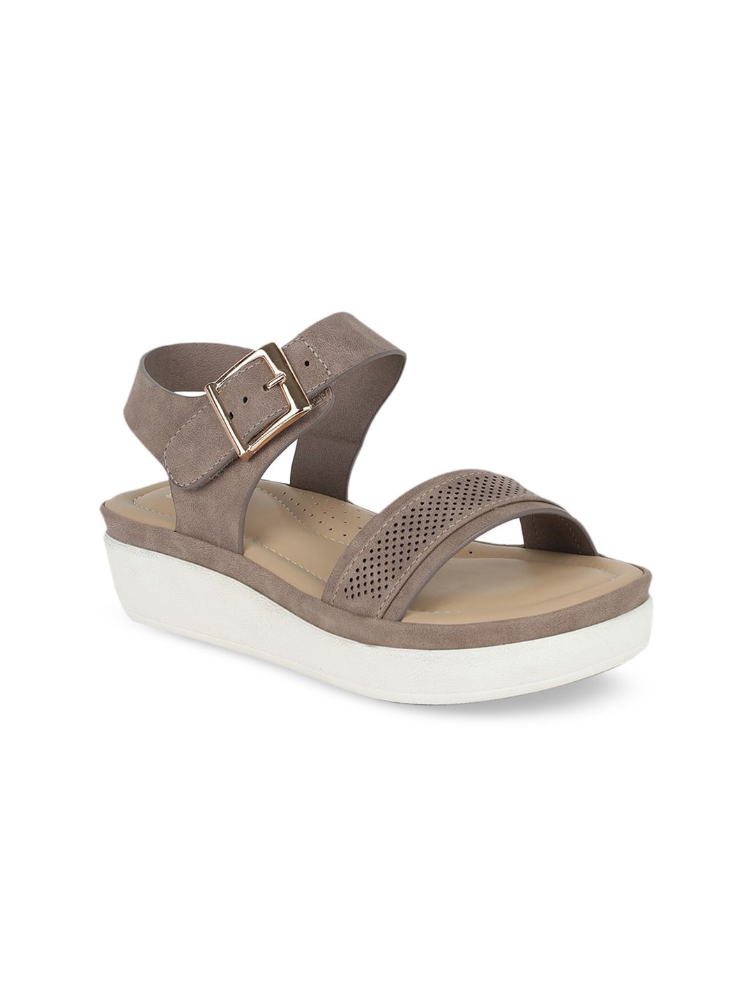 Bata Women Grey Solid Sandals Price in India