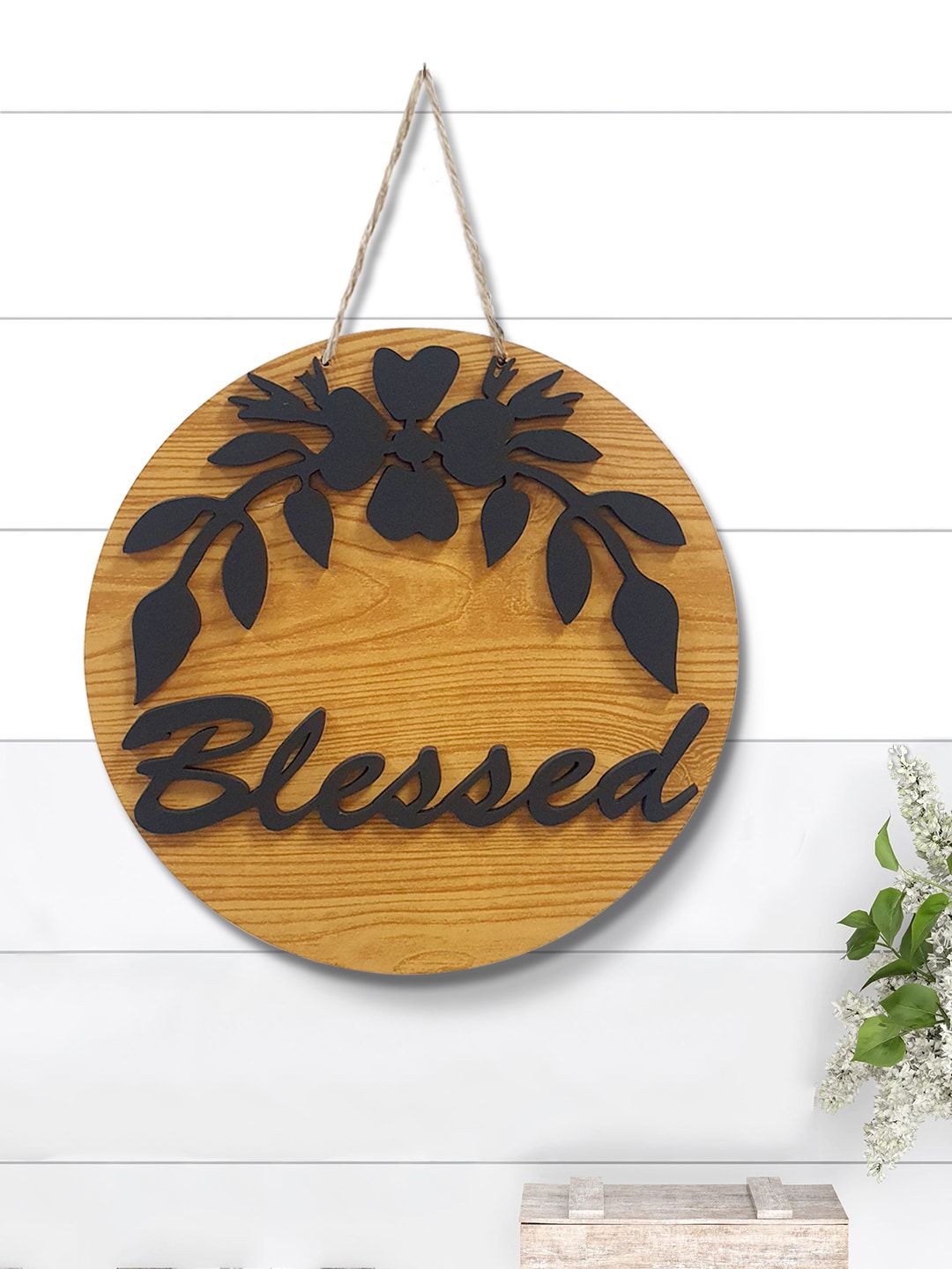 Art Street Brown Blessed Printed Wall decor Price in India