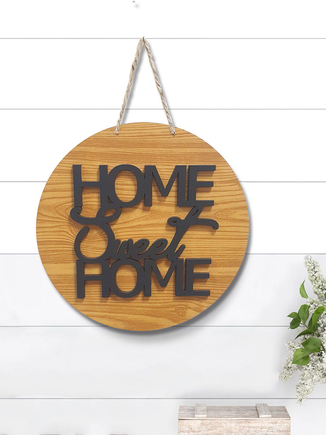 Art Street Brown Home Sweet Home Printed Wall decor Price in India