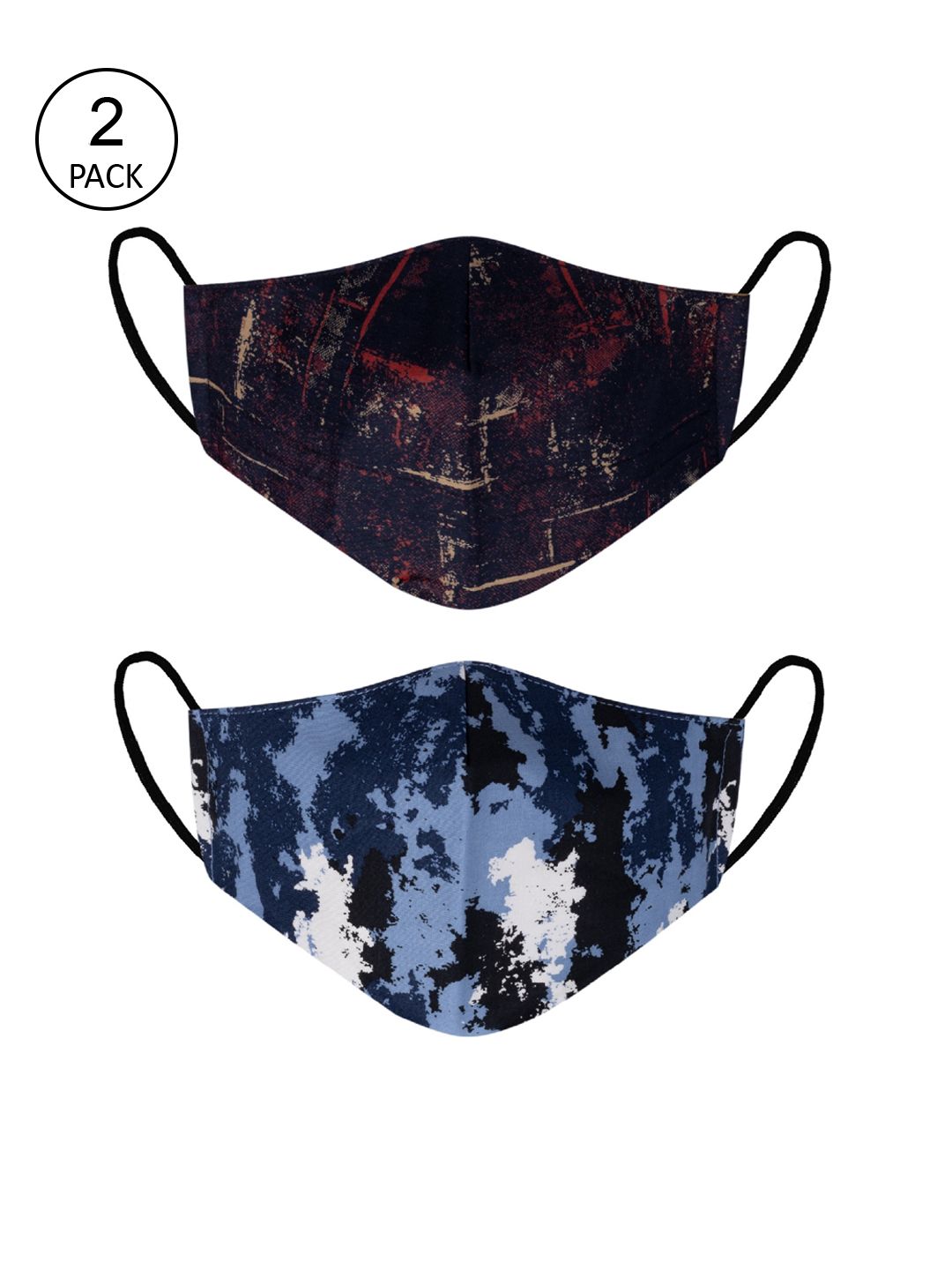 VEA Unisex Pack Of 2 Printed 3-Ply Reusable 5-Layered Protective Outdoor Cotton Masks Price in India