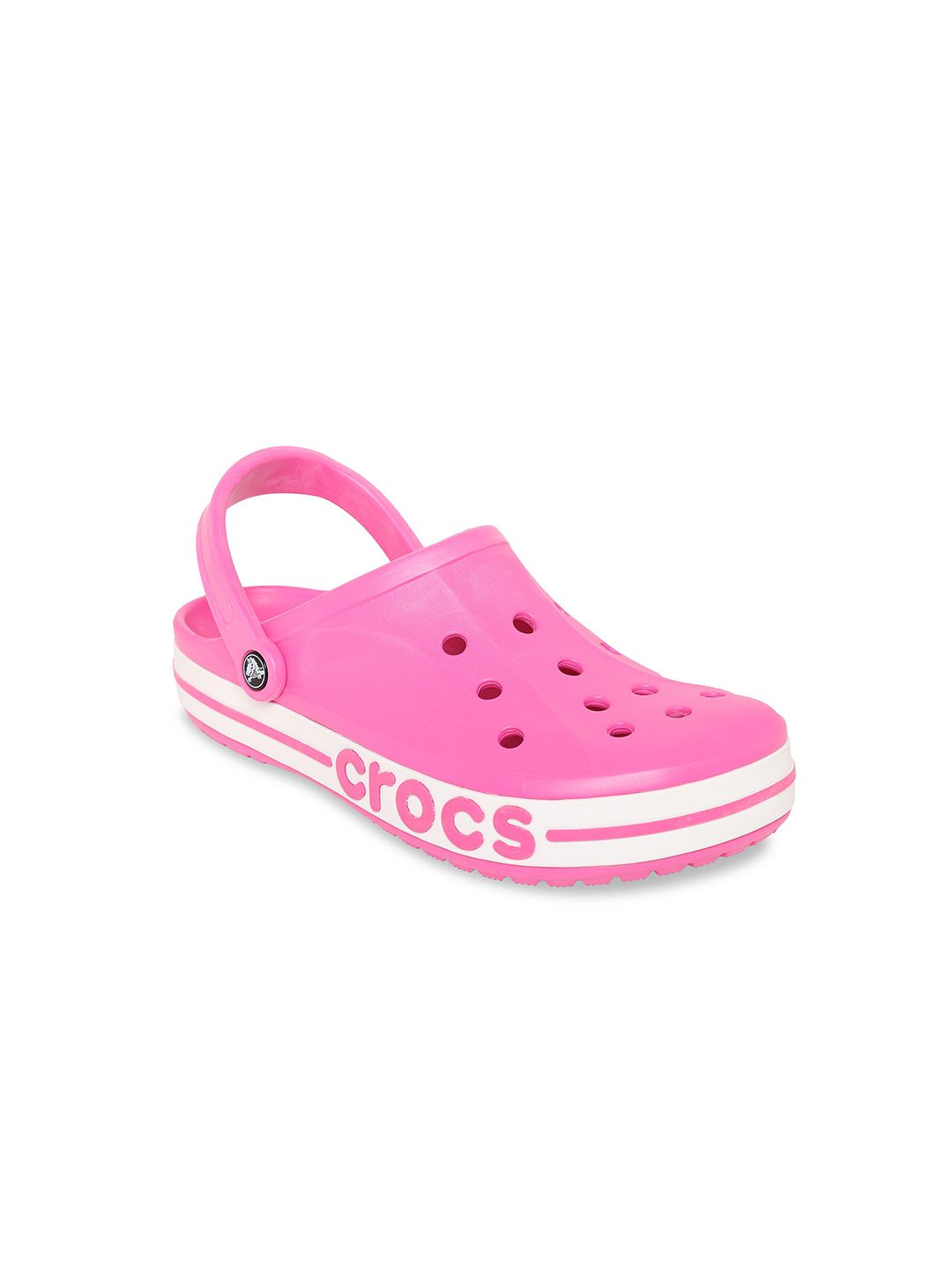 Crocs Women Pink & White Bayaband Clogs Price in India