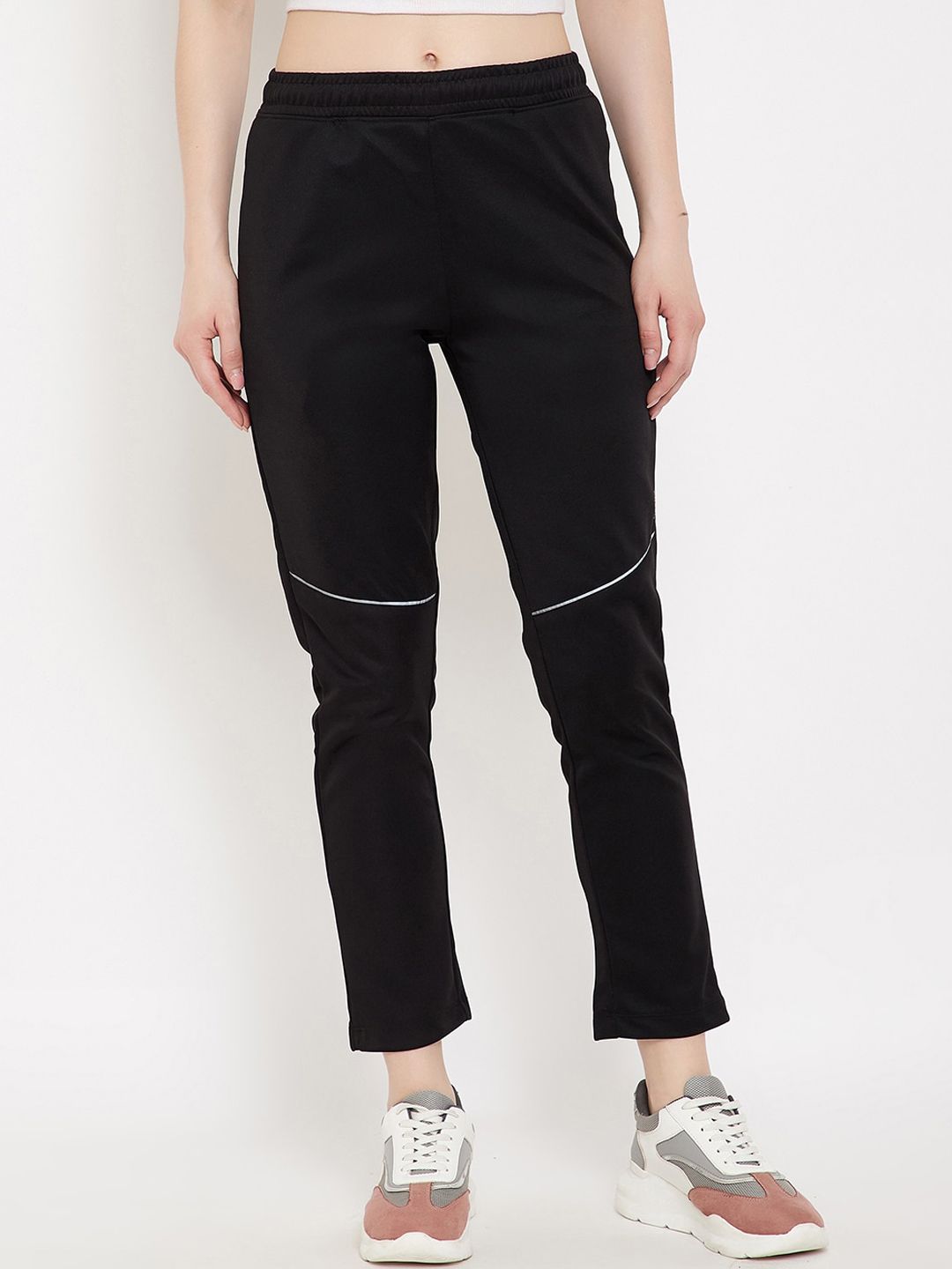 Okane Women Black Solid Track Pants Price in India